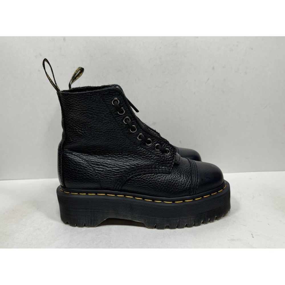 Doc Dr. Martens Sinclair Platform Leather Boots Black Women's Size 6 Shoes